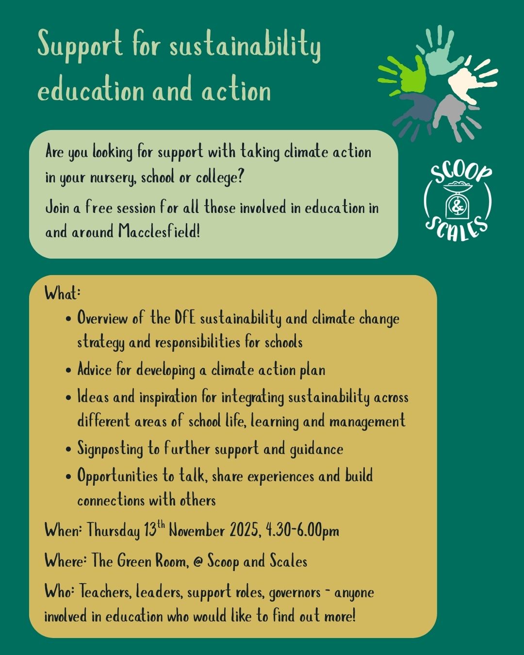 Support for Sustainability Education and Action
